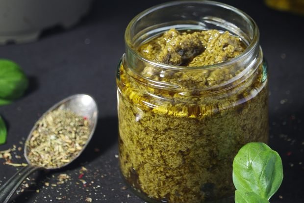 Pesto sauce with basil and pine nuts