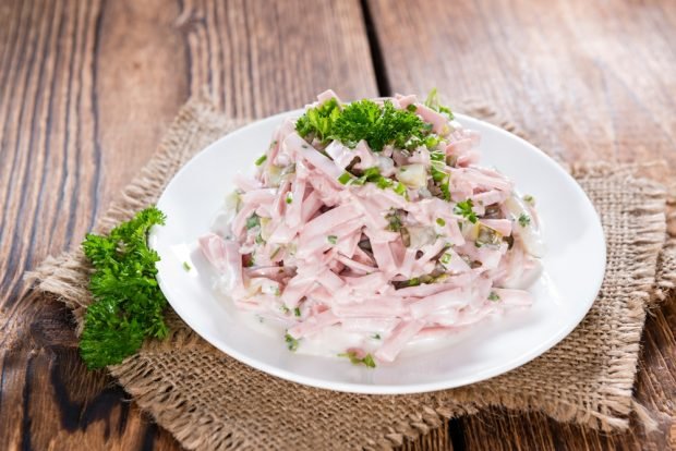 Meat salad with ham