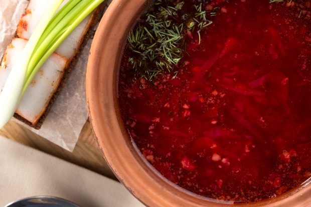 Ukrainian borscht with adjika