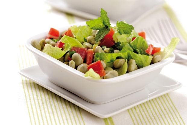 Salad with beans and lettuce 