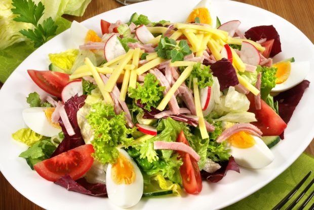 Vegetable salad with radish and ham – a simple and delicious recipe, how to cook step by step