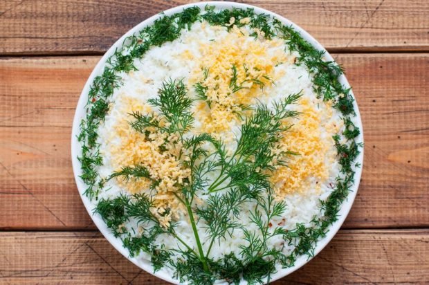 Mimosa salad with rice