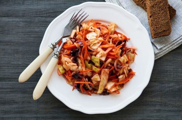 Salad of Korean carrots and two types of cabbage