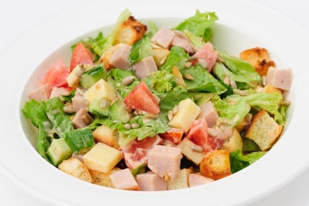 Vegetable salad with ham and seeds – a simple and delicious recipe, how to cook step by step