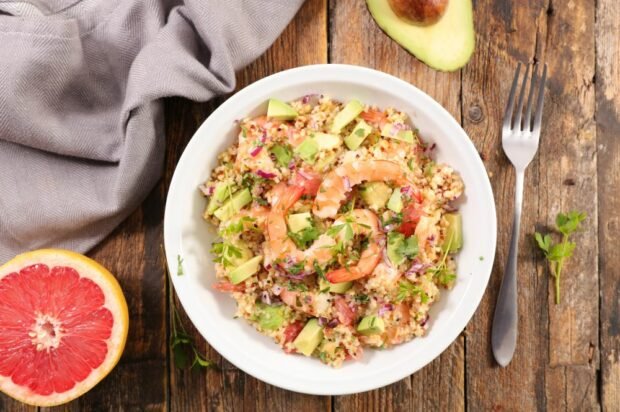 Salad with shrimp, quinoa and grapefruit – a simple and delicious recipe, how to cook step by step