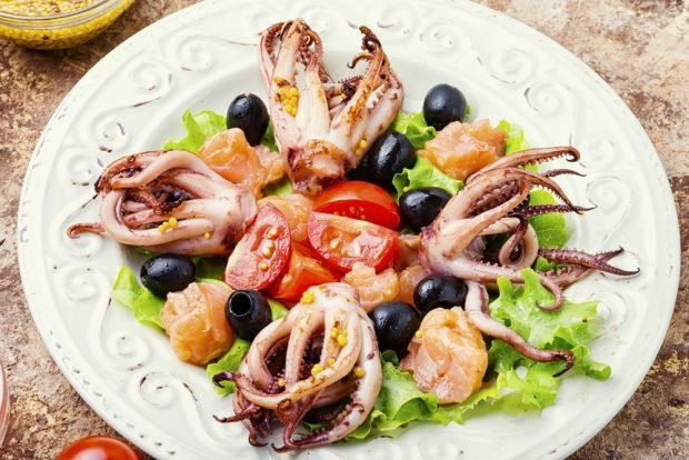 Salad with seafood and olives – a simple and delicious recipe, how to cook step by step