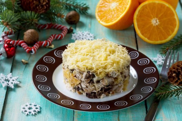 Salad of beef, orange, cheese and prunes – a simple and delicious recipe, how to cook step by step