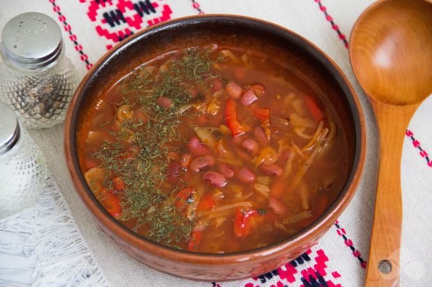 Vegetarian borscht with beans – a simple and delicious recipe with photos (step by step)