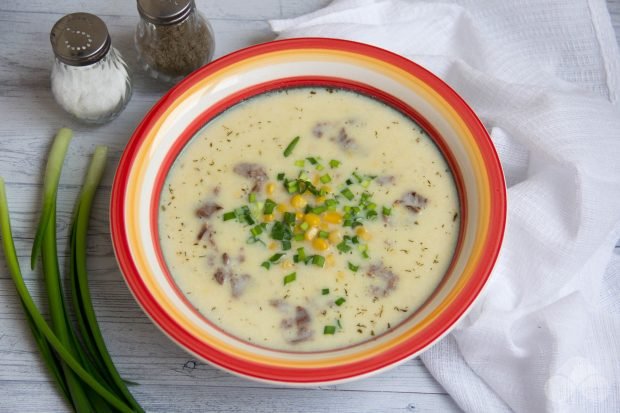 Creamy corn soup with beef – a simple and delicious recipe with photos (step by step)