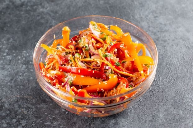 Salad of Korean carrots and bell peppers is a simple and delicious recipe, how to cook step by step