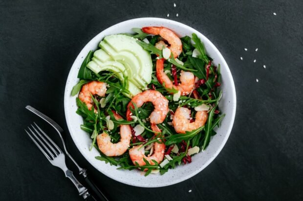 Salad with shrimp, arugula and chicory – a simple and delicious recipe, how to cook step by step