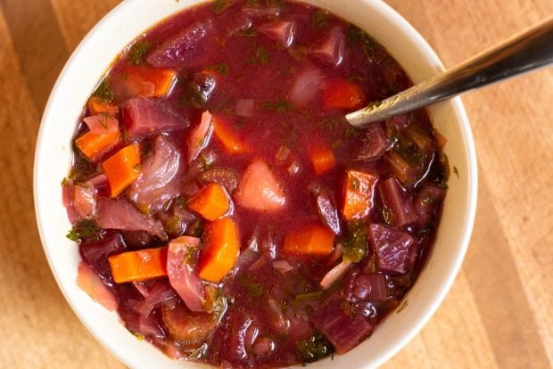 Ukrainian borscht with celery without frying