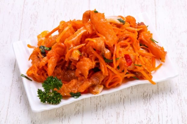 Korean carrot and salmon salad – a simple and delicious recipe, how to cook step by step