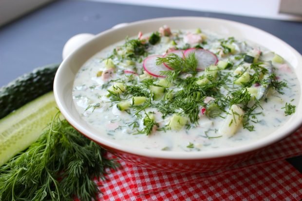 Okroshka with peas 