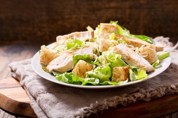 Caesar salad with orange peel