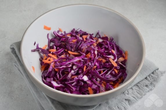 Cole Slow salad of red cabbage: photo of recipe preparation, step 2