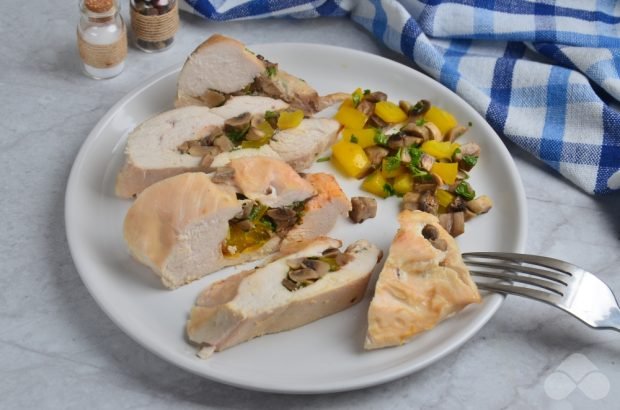 Stuffed chicken fillet with mushrooms – a simple and delicious recipe with photos (step by step)