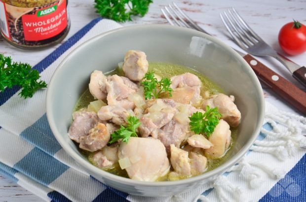 Stewed chicken in a slow cooker