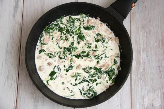 Pasta with tuna and spinach: photo of recipe preparation, step 4