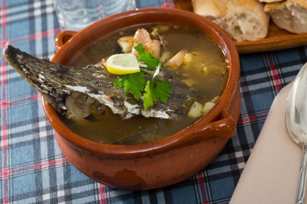 Ear of sturgeon with lemon