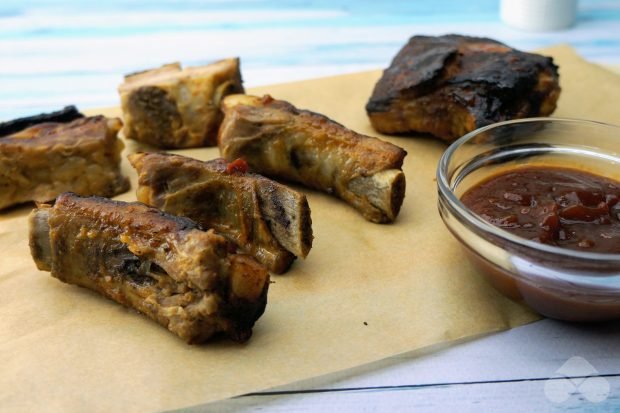 Pork ribs in the oven with soy sauce