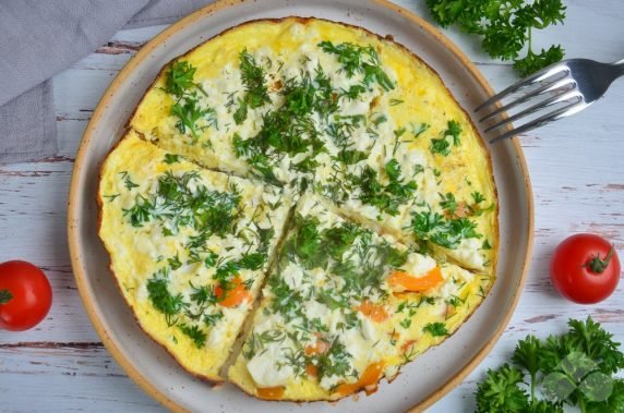 Omelet with bell pepper and feta: photo of recipe preparation, step 5