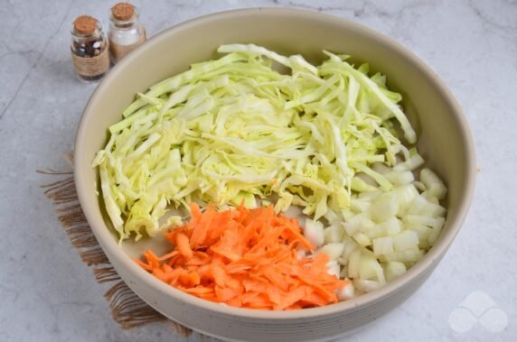 Cabbage stewed with chicken: photo of recipe preparation, step 2