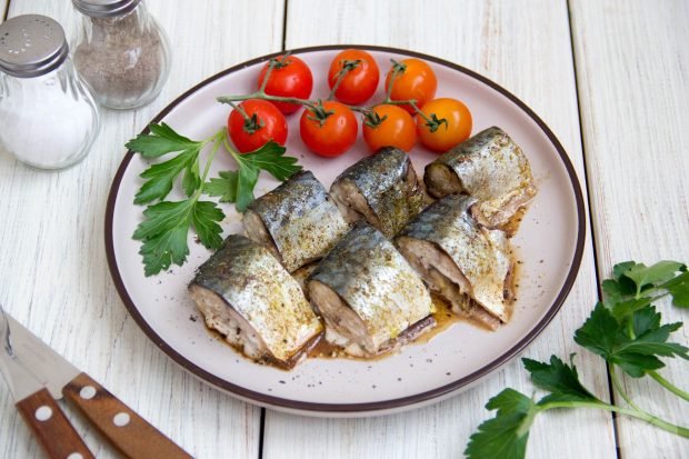 Mackerel slices in the oven