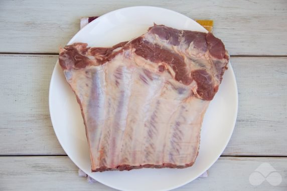 Pork ribs baked in honey: photo of recipe preparation, step 1