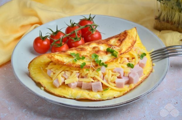 Omelet with ham and cheese