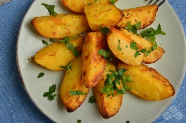 Rustic potatoes in the oven: photo of recipe preparation, step 7