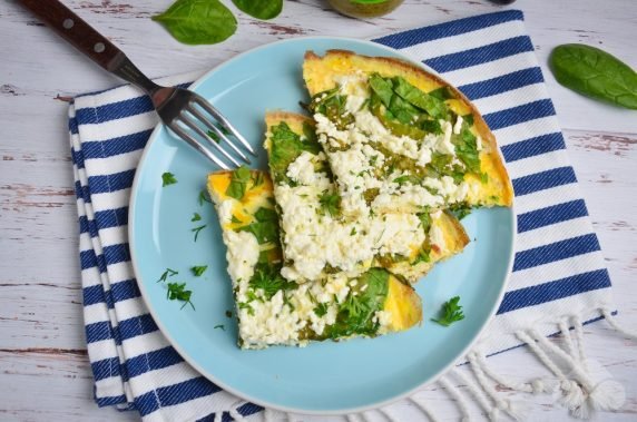 Omelet with spinach and feta: photo of recipe preparation, step 6