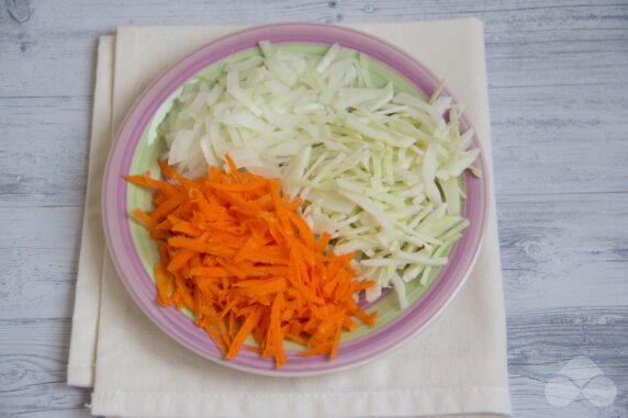 Stewed cabbage with minced meat: photo of recipe preparation, step 1