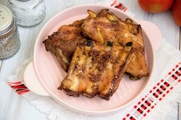 Pork ribs in the oven in the sleeve