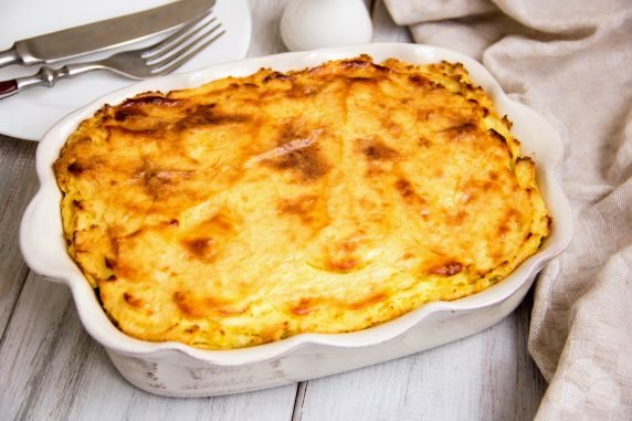 Potato casserole with minced meat with sour cream: photo of recipe preparation, step 4