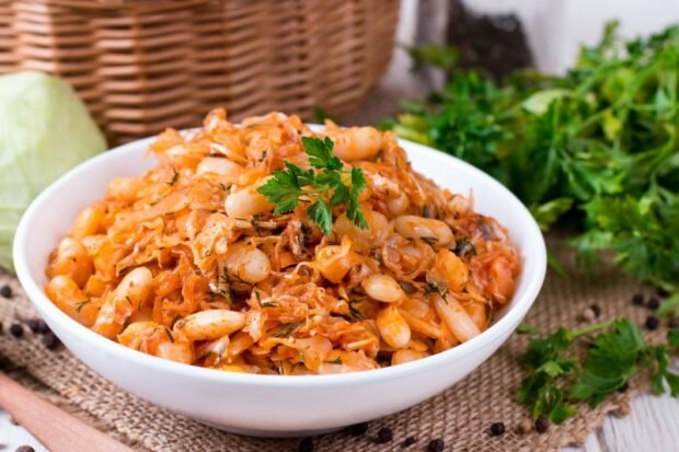 Stewed cabbage with canned beans – a simple and delicious recipe, how to cook step by step