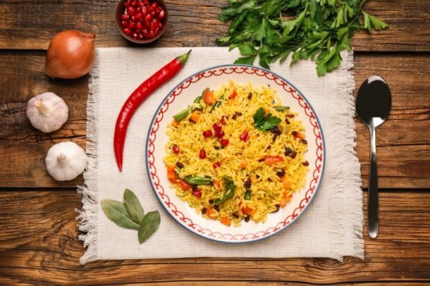 Pilaf with barberry and pomegranate