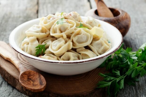 Homemade dumplings with ground beef