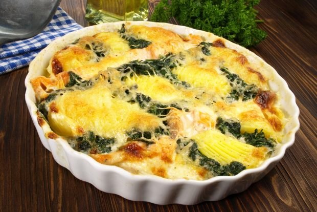 Potato casserole with spinach 