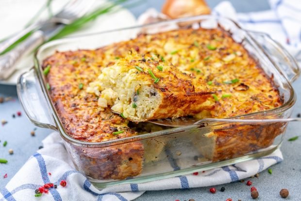 Potato kugel with minced meat 