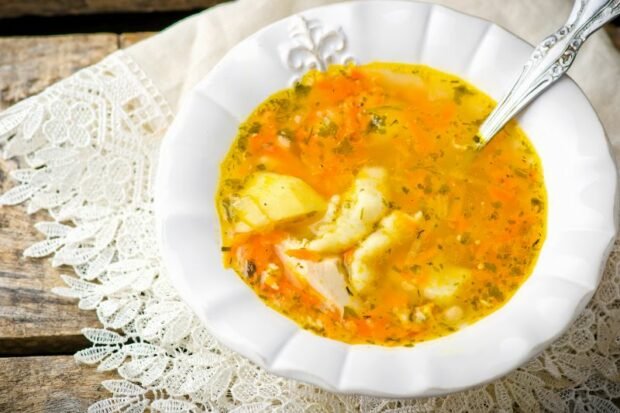 Quail soup with dumplings