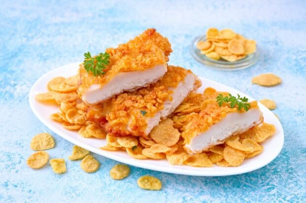 Chicken chops in corn flakes