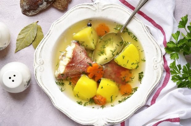 Fish soup with sea bass and potatoes 