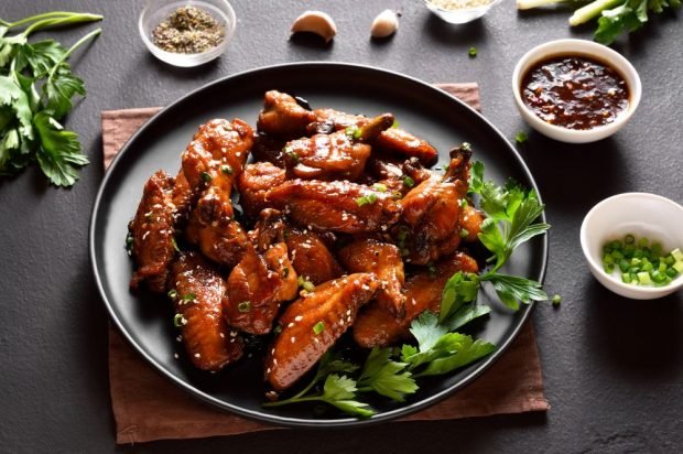 Chicken wings baked in Jerky sauce