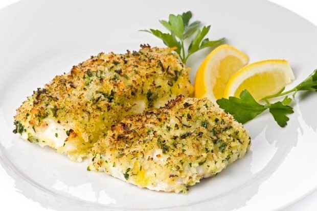 Baked breaded cod 