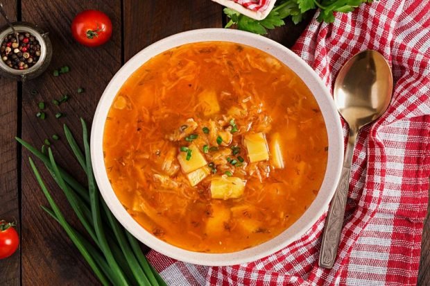 Cabbage soup with pork 