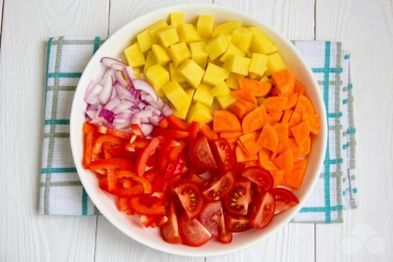 Dietary vegetable soup: photo of recipe preparation, step 1