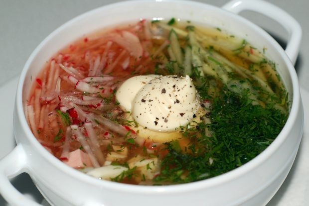 Okroshka with Korean carrots