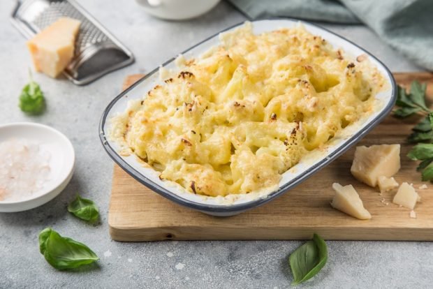 Cauliflower casserole with parmesan is a simple and delicious recipe for how to cook step by step