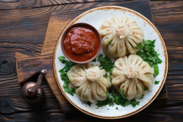 Georgian khinkali with beef